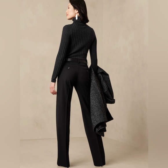 NWT! Banana Republic Black Siena Straight Wool Pant - Multiple Sizes - Picture 8 of 8